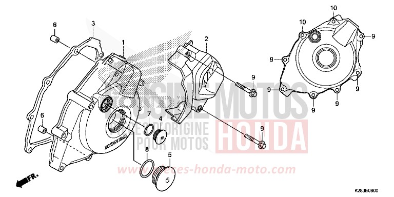 PANNEAU CARTER-MOTEUR G. de CRF125F "Petites Roues" EXTREME RED (R292) 2014